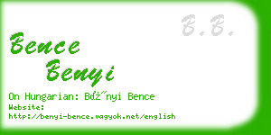 bence benyi business card